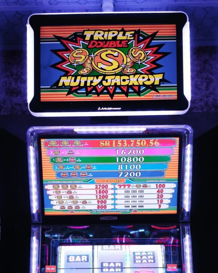The Triple Double Nutty Jackpot machine on the Amusement Centre floor