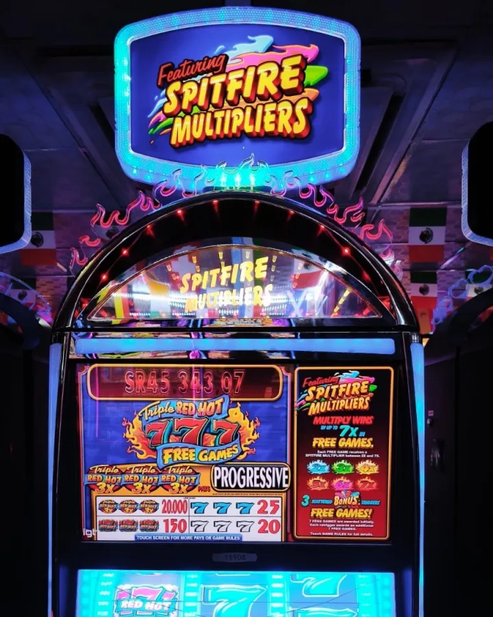 The Triple Red Hot 777 machine on the Amusement Centre floor